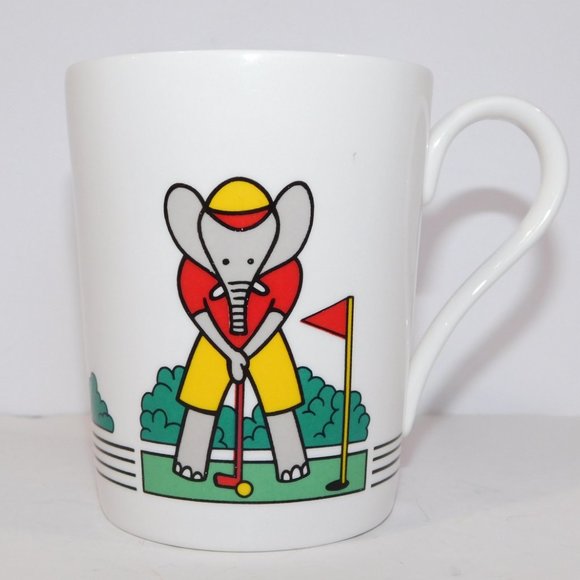 Vintage Studio Nova Elephant Golfing Coffee Mug - Picture 1 of 7